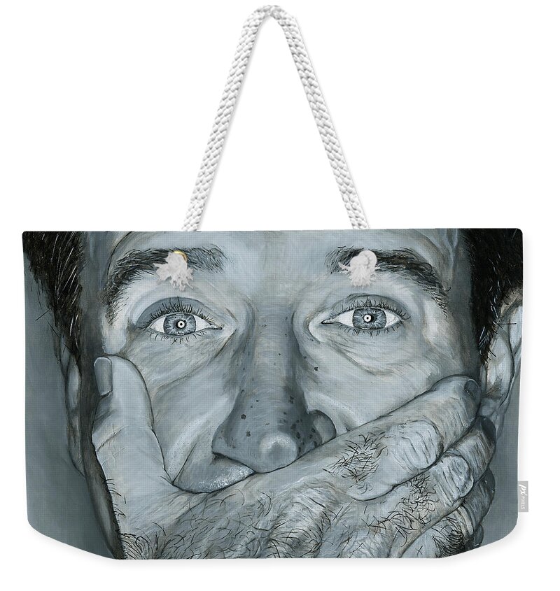 Robin Williams Weekender Tote Bag featuring the photograph Robin Williams by Matthew Mezo
