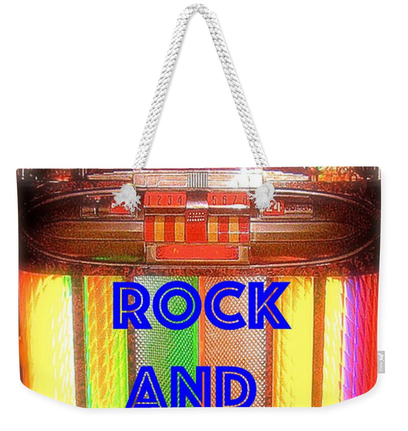 Music Weekender Tote Bag featuring the photograph Rock And Roll Jukebox by Jerome Stumphauzer