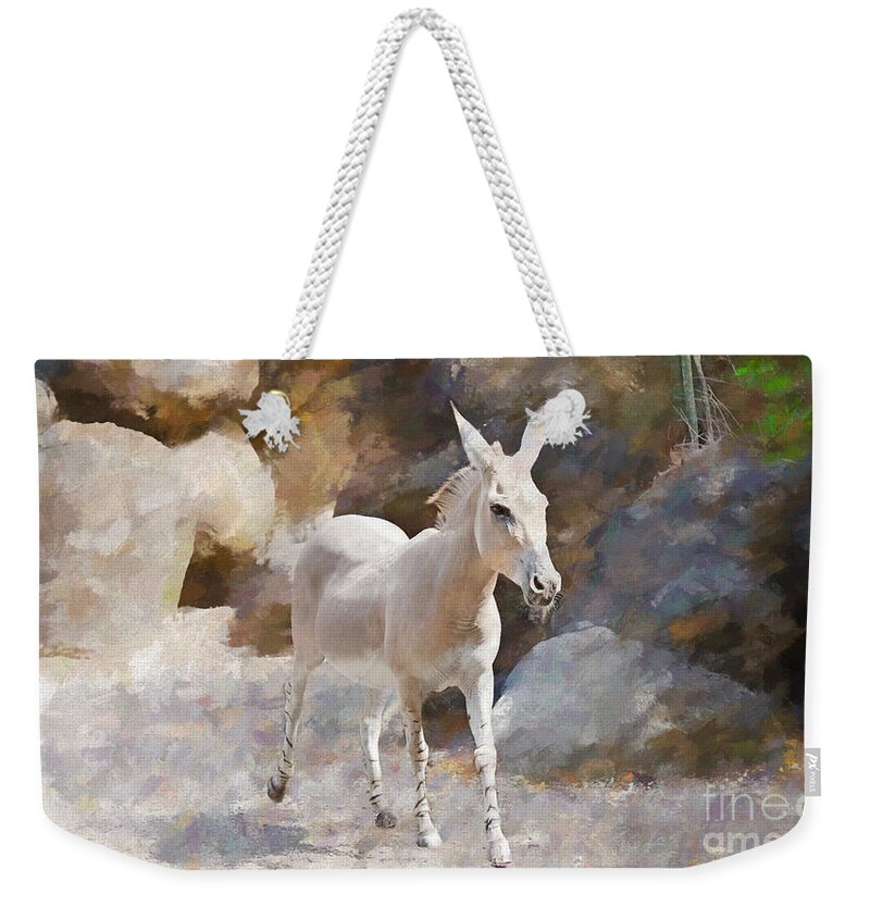 Animals Weekender Tote Bag featuring the painting Rock and Romp by Judy Kay