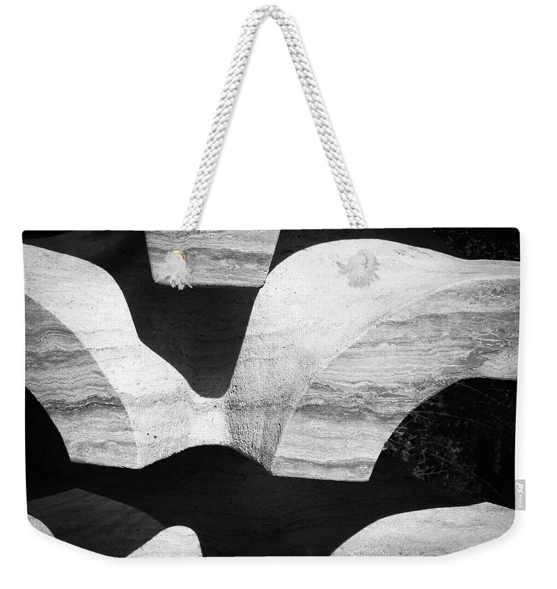 Rock Weekender Tote Bag featuring the photograph Rock And Shadow by Catherine Lau