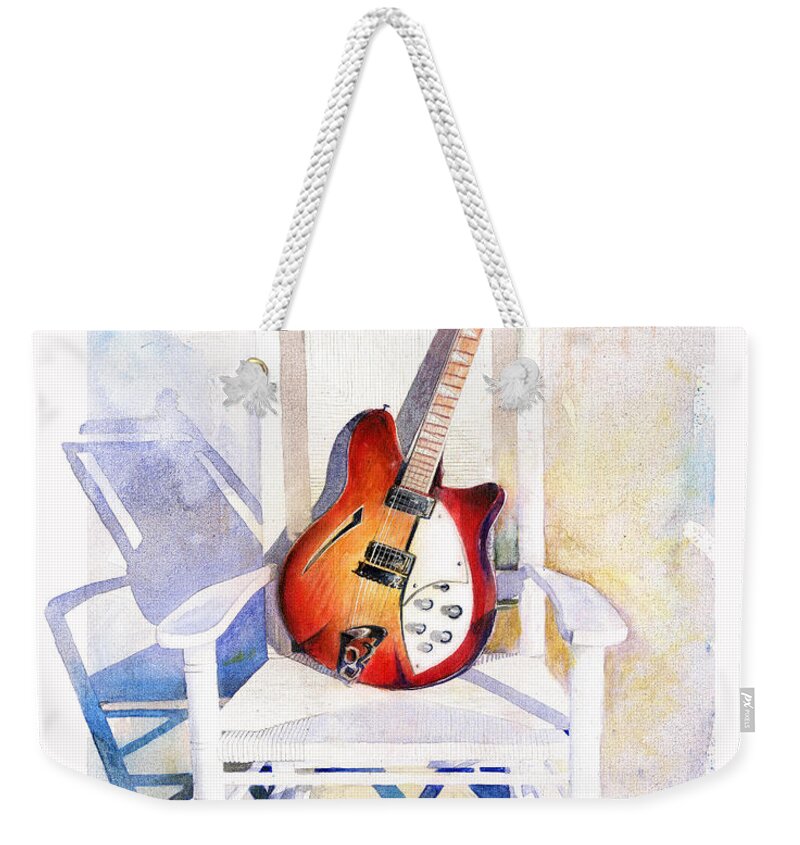 Guitar Weekender Tote Bag featuring the painting Rock On by Andrew King