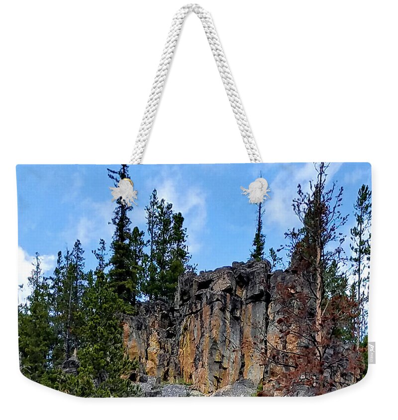 Kings Hill Weekender Tote Bag featuring the digital art Rocks 3 by Susan Kinney