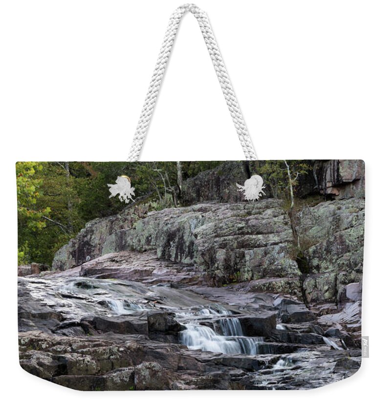 Rocky Falls Weekender Tote Bag featuring the photograph Rocky Falls by Holly Ross