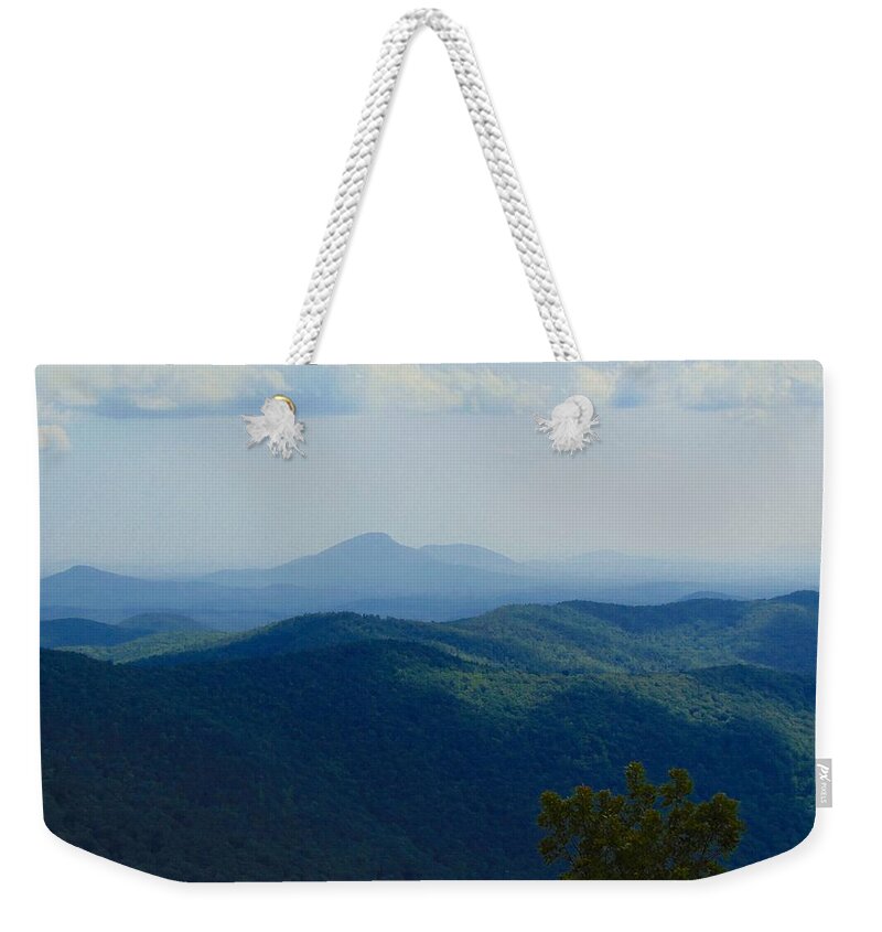 Mountains Weekender Tote Bag featuring the photograph Rocky Mountain Overlook on the AT by Richie Parks