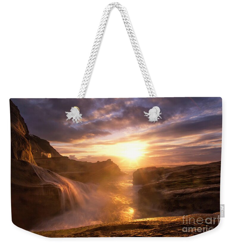 Oregon Weekender Tote Bag featuring the photograph Rocky Oregon Coast 1 by Timothy Hacker