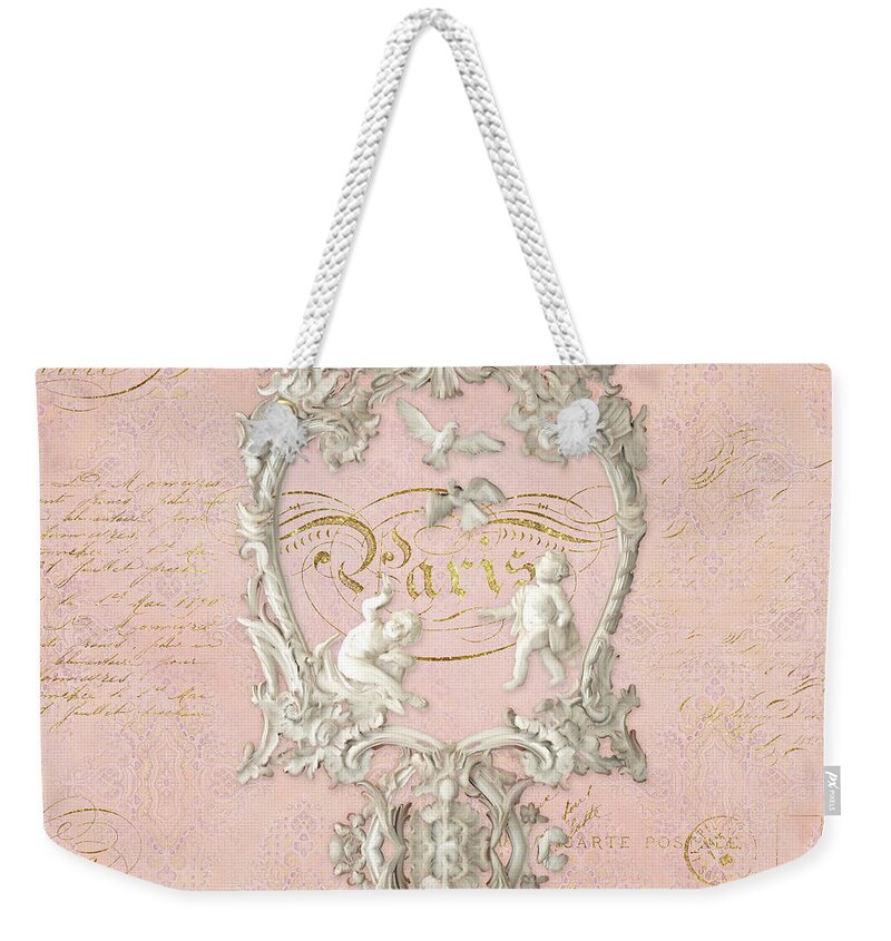 Baroque Weekender Tote Bag featuring the painting Rococo Versailles Palace 1 Baroque Plaster Vintage by Audrey Jeanne Roberts