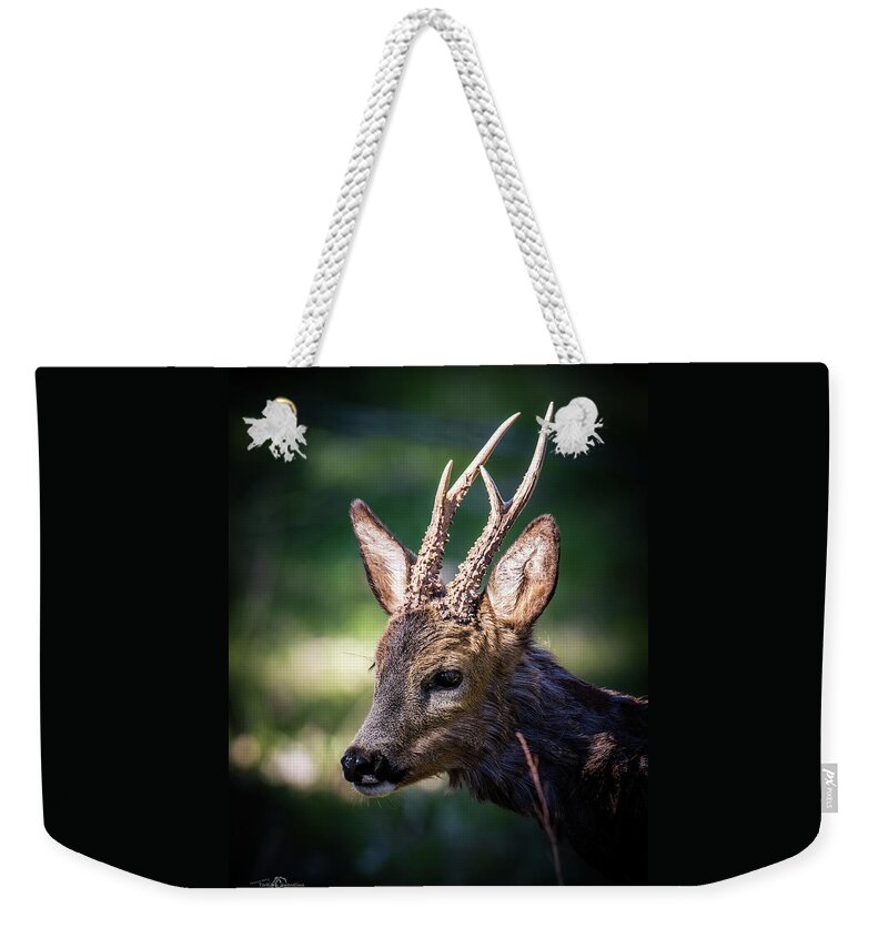 Roebuck's Profile Weekender Tote Bag featuring the photograph Roebuck's Profile by Torbjorn Swenelius
