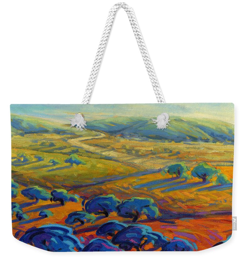 Rolling Weekender Tote Bag featuring the painting Rolling Hills 3 by Konnie Kim
