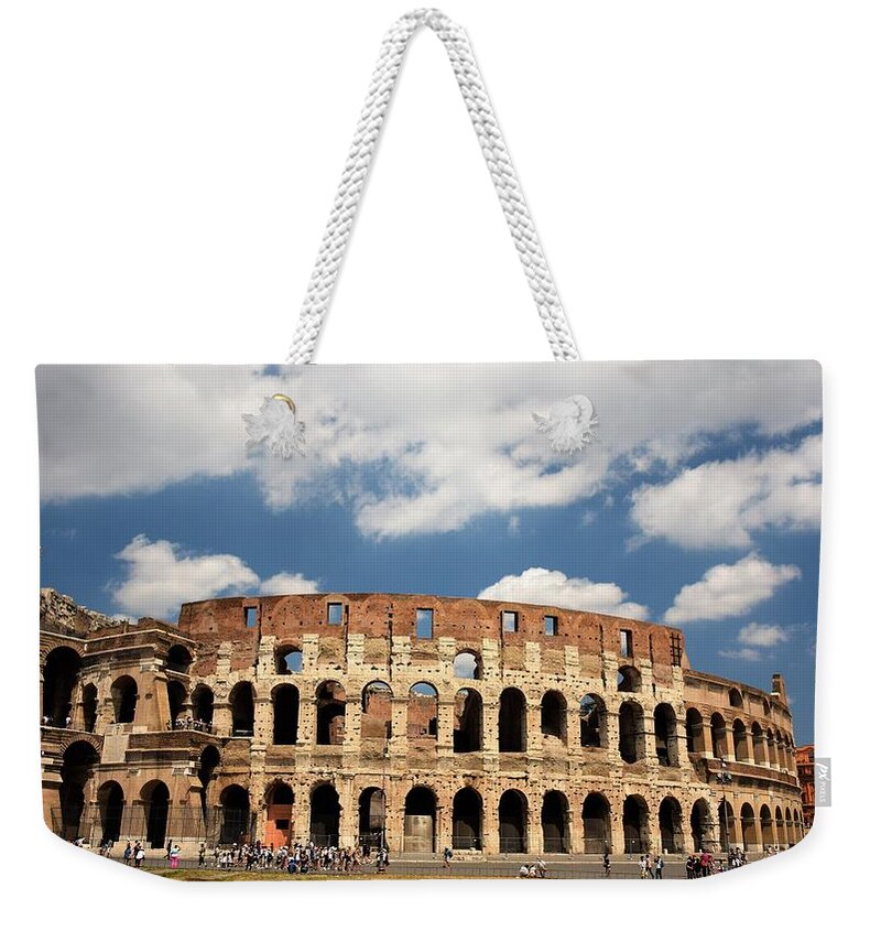 Colosseum Weekender Tote Bag featuring the photograph Roman Colosseum, Rome Italy by Ron Bartels