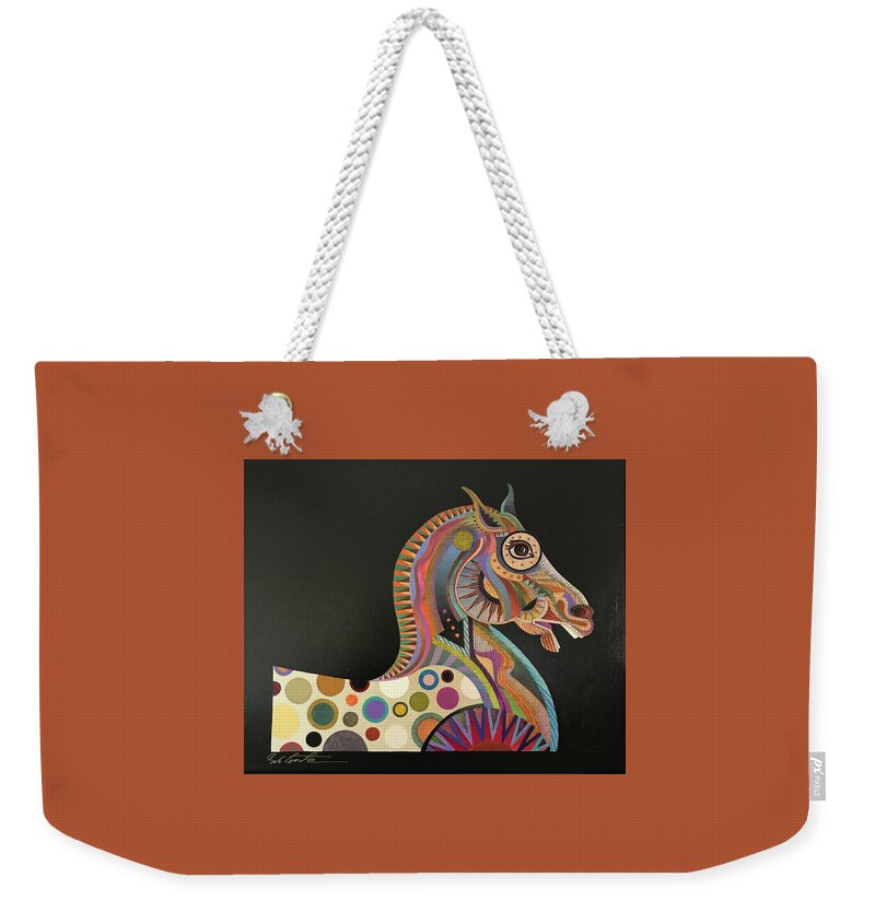 Horse Painting Weekender Tote Bag featuring the painting Roman Horse by Bob Coonts