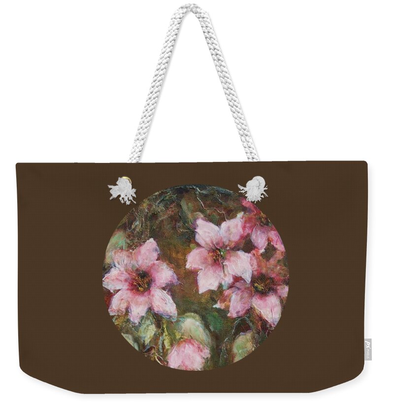 Floral Weekender Tote Bag featuring the painting Romance by Mary Wolf