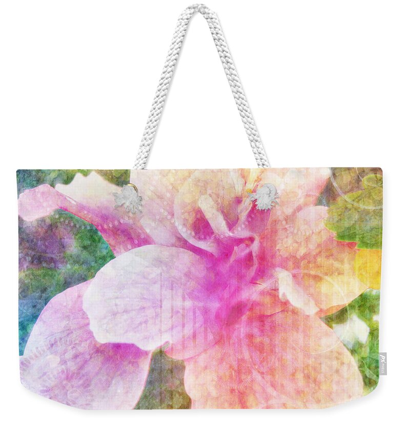 Flower Weekender Tote Bag featuring the digital art Romance of Flowers by Barbara Berney