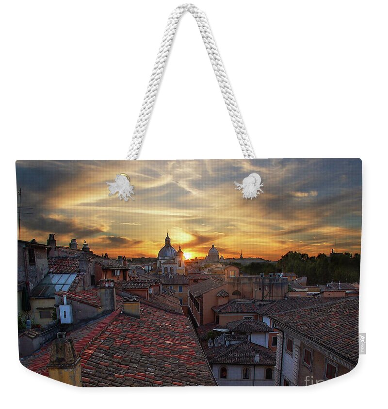 Sunset In Rome Weekender Tote Bag featuring the photograph Rome Sunset by Maria Rabinky