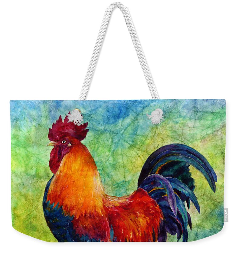 Rooster Weekender Tote Bag featuring the painting Rooster 2 by Hailey E Herrera