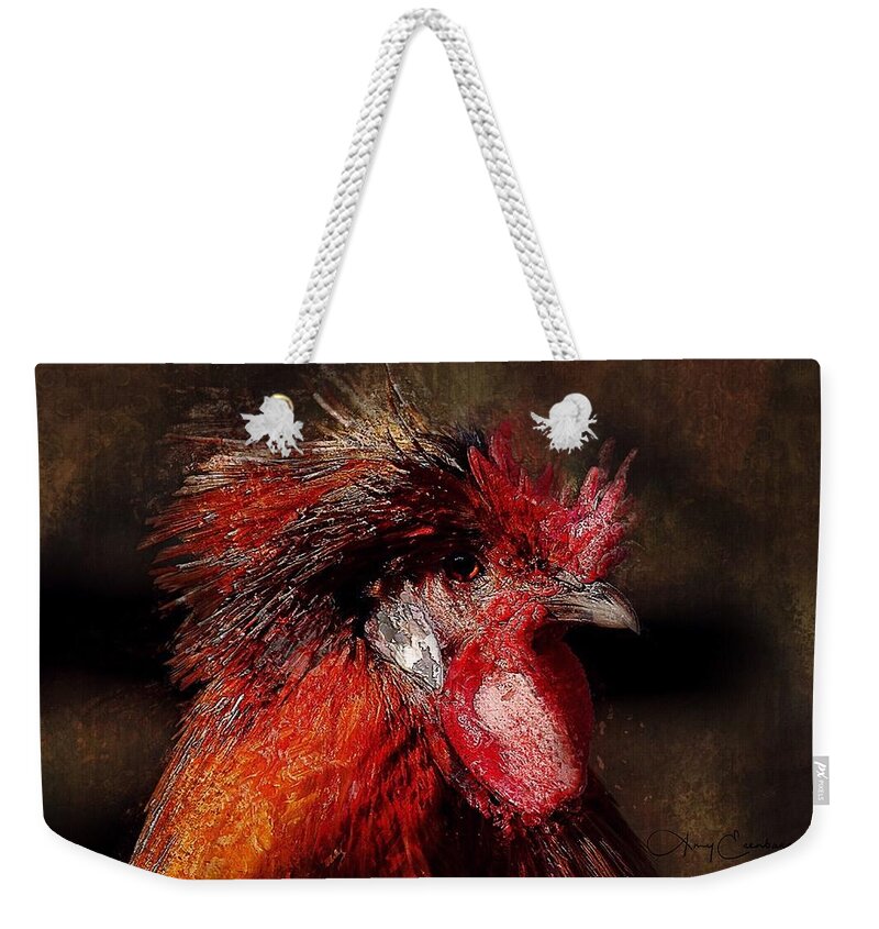 Rooster Weekender Tote Bag featuring the photograph Rooster by Looking Glass Images