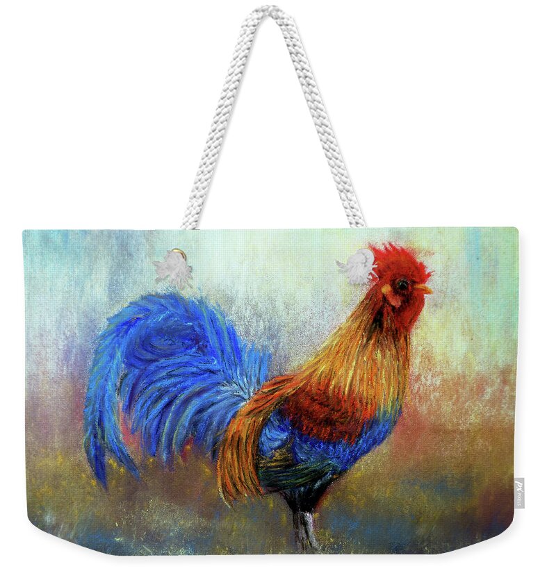 Rooster Weekender Tote Bag featuring the painting Rooster by Loretta Luglio
