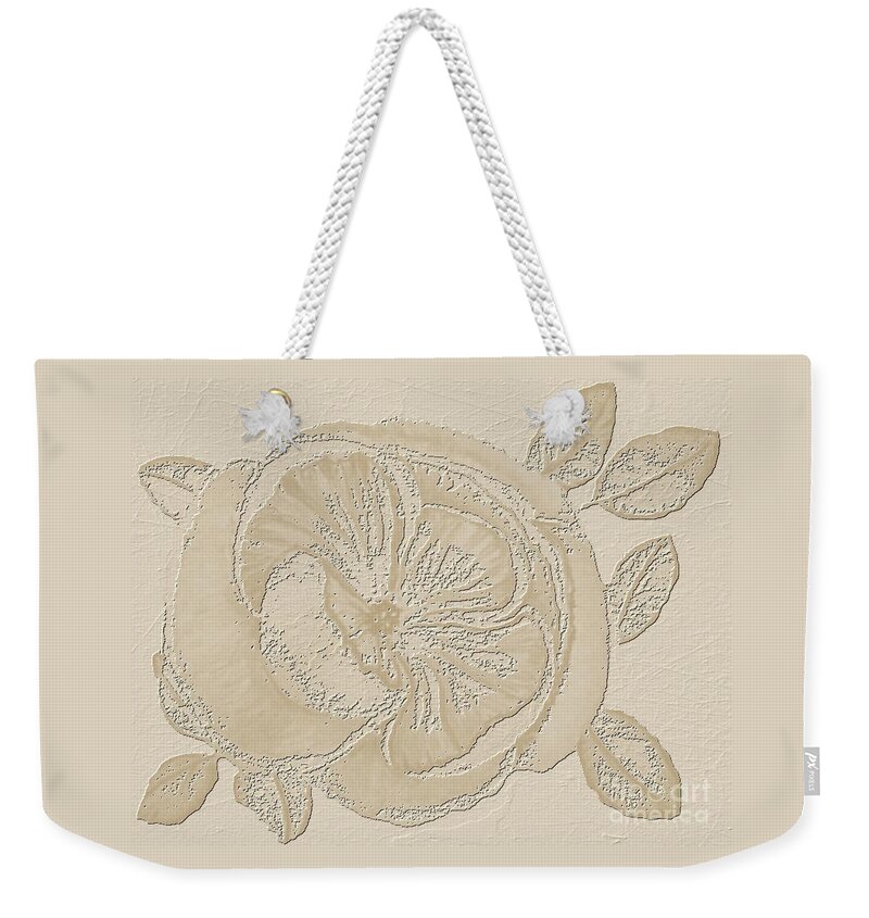 Mixed Medium Weekender Tote Bag featuring the digital art Rose Fossil by Delynn Addams