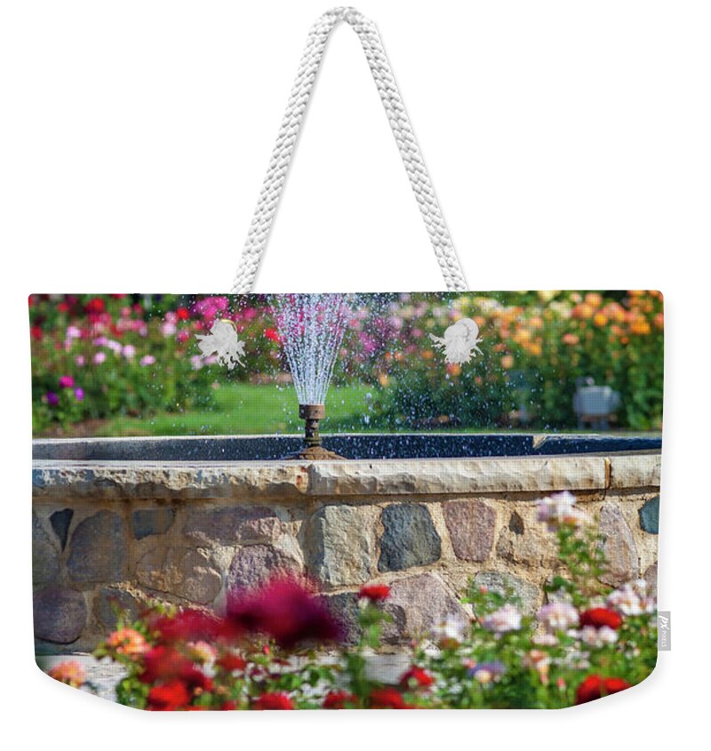 5dii Weekender Tote Bag featuring the photograph Rose Fountain by Mark Mille