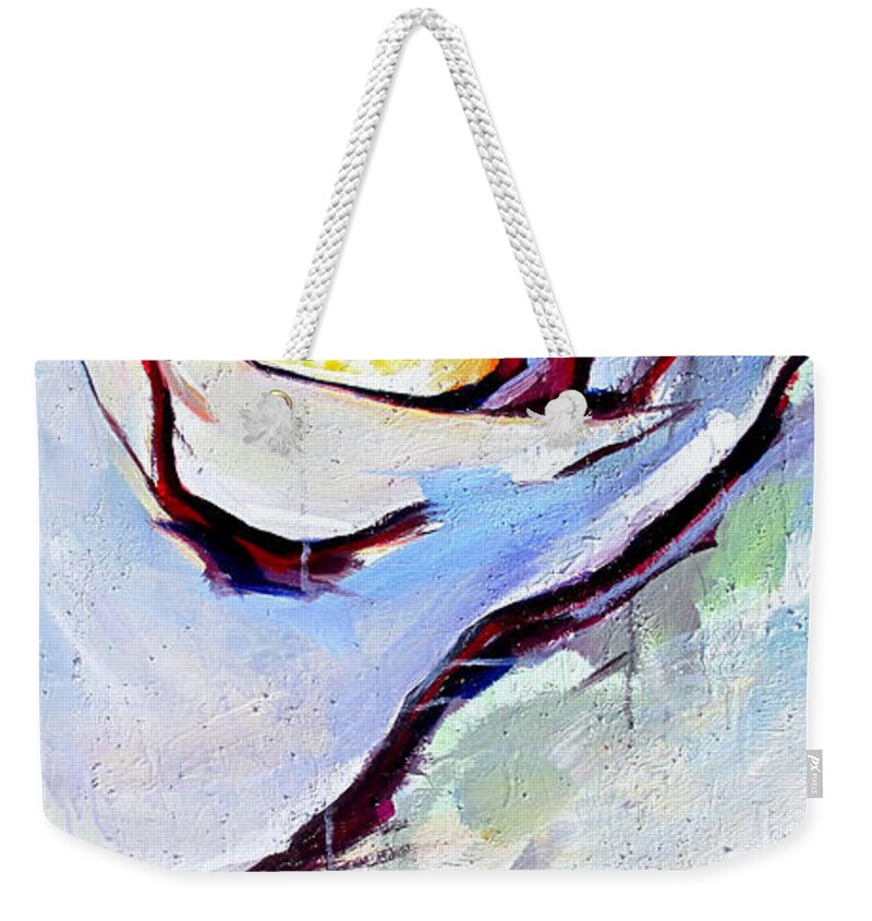 Florals Weekender Tote Bag featuring the painting Rose Number 3 by John Gholson