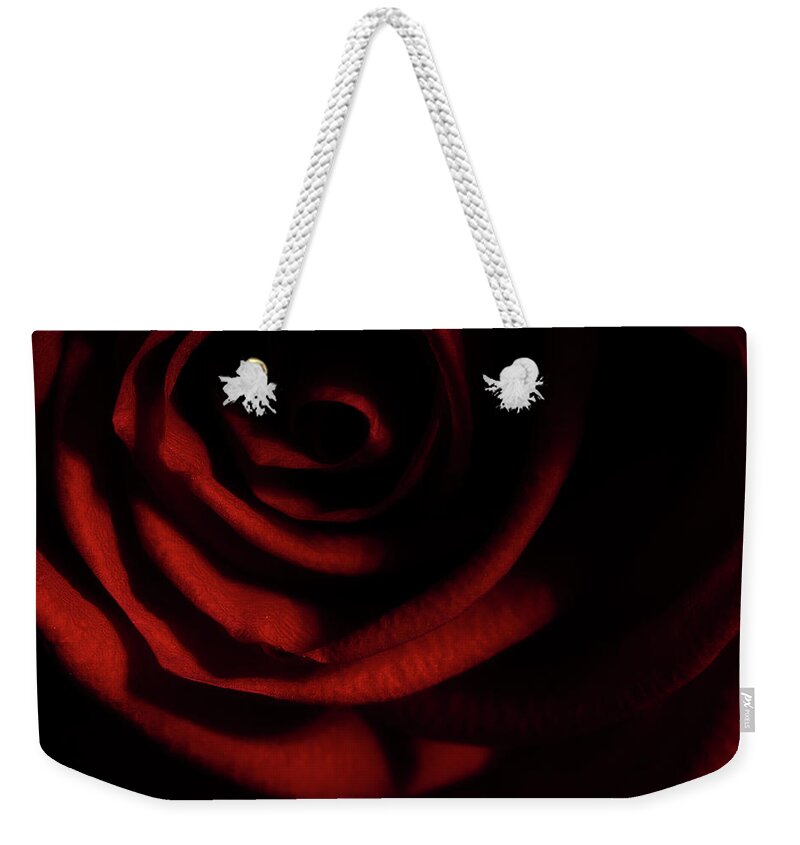 Rose Weekender Tote Bag featuring the photograph Rose Series 3 Red by Mike Eingle