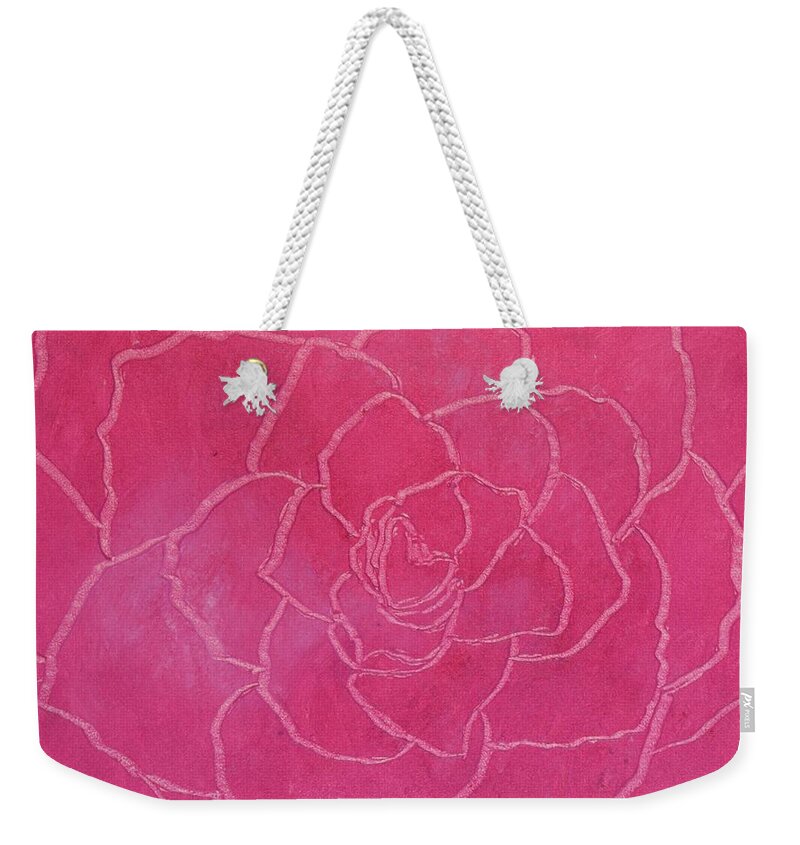 Barrieloustark Weekender Tote Bag featuring the painting Rose Study by Barrie Stark