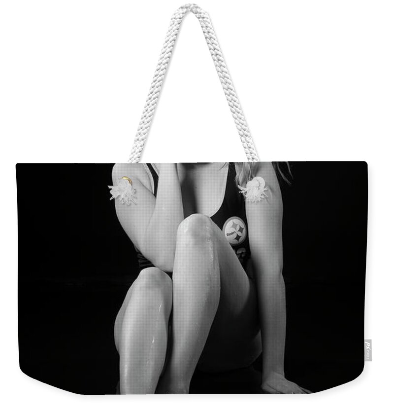 Implied Nude Weekender Tote Bag featuring the photograph Rose--watershoot by La Bella Vita Boudoir