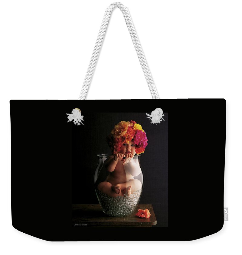 Rose Weekender Tote Bag featuring the photograph Vase of Roses by Anne Geddes