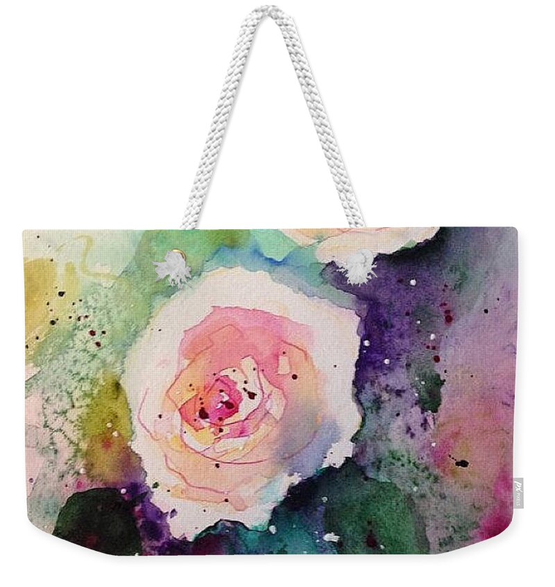 Rose Weekender Tote Bag featuring the painting Roses by Britta Zehm