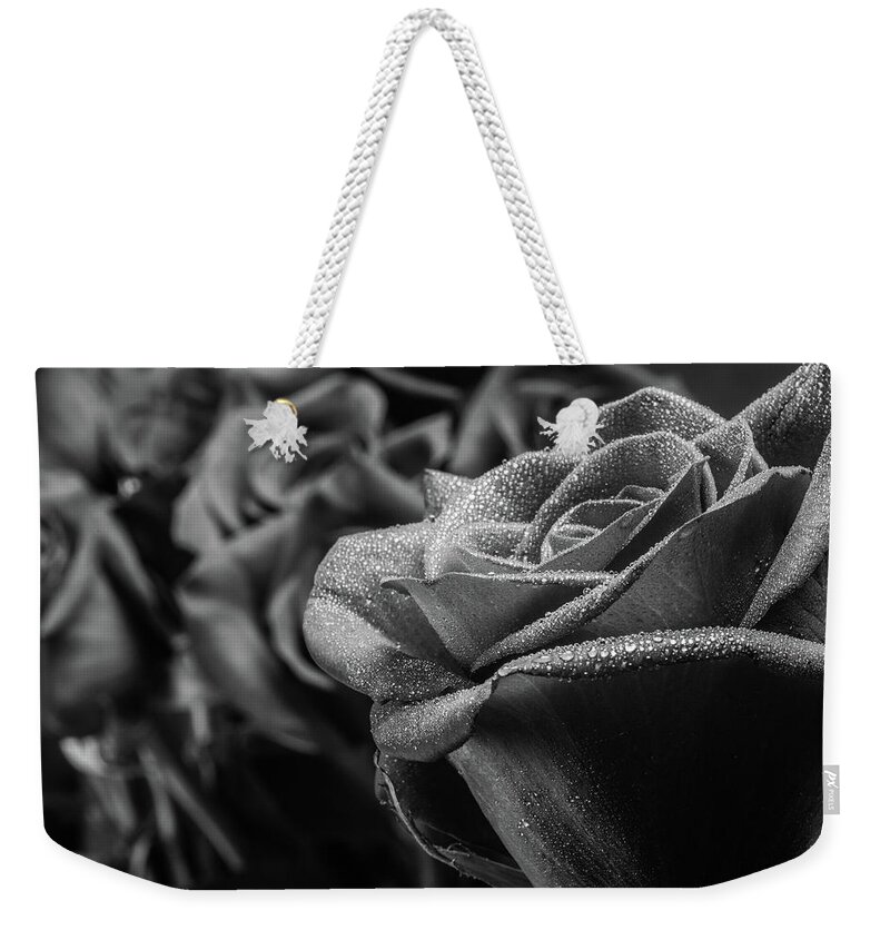 Rose Weekender Tote Bag featuring the photograph Roses in Black and White by Tammy Ray