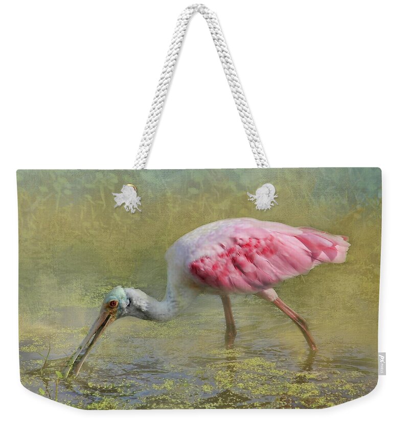 Roseate Spoonbill Weekender Tote Bag featuring the photograph Rosie by HH Photography of Florida