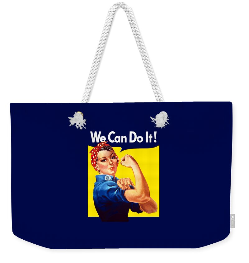Rosie The Riveter Weekender Tote Bag featuring the painting Rosie The Rivetor by War Is Hell Store
