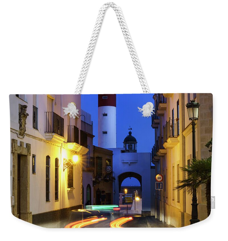 Andalucia Weekender Tote Bag featuring the photograph Rota Lighthouse Cadiz Spain by Pablo Avanzini