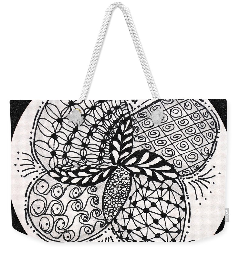 Caregiver Weekender Tote Bag featuring the drawing Round And Round by Carole Brecht