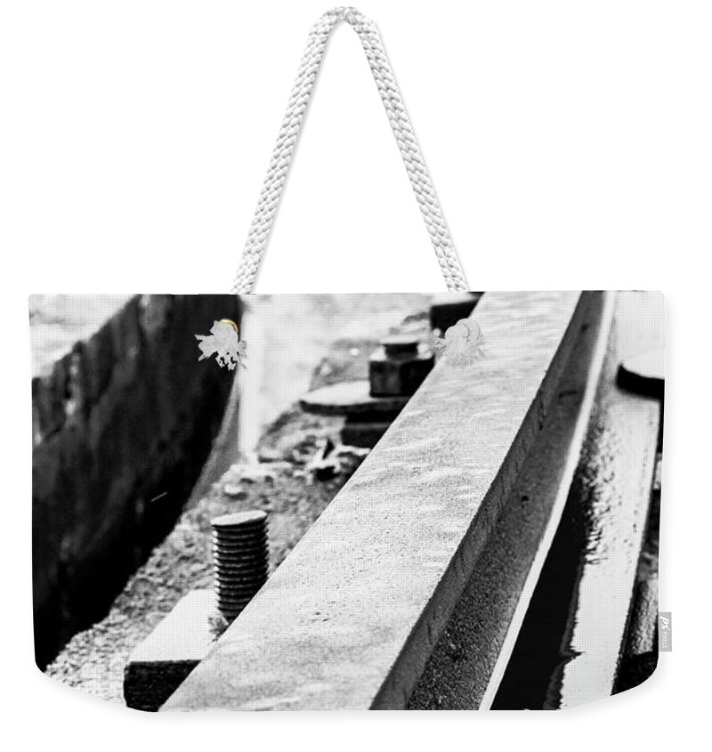 Rail Weekender Tote Bag featuring the photograph Round the Bend by Holly Ross