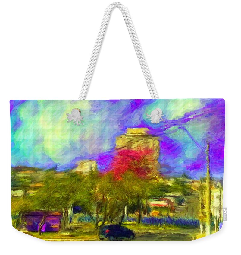 Franca Weekender Tote Bag featuring the digital art Roundabout in Franca do Imperador by Caito Junqueira