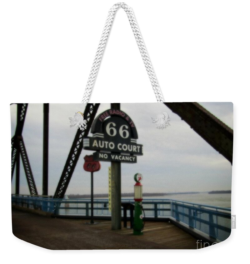  Weekender Tote Bag featuring the photograph Route 66 Auto Court by Kelly Awad