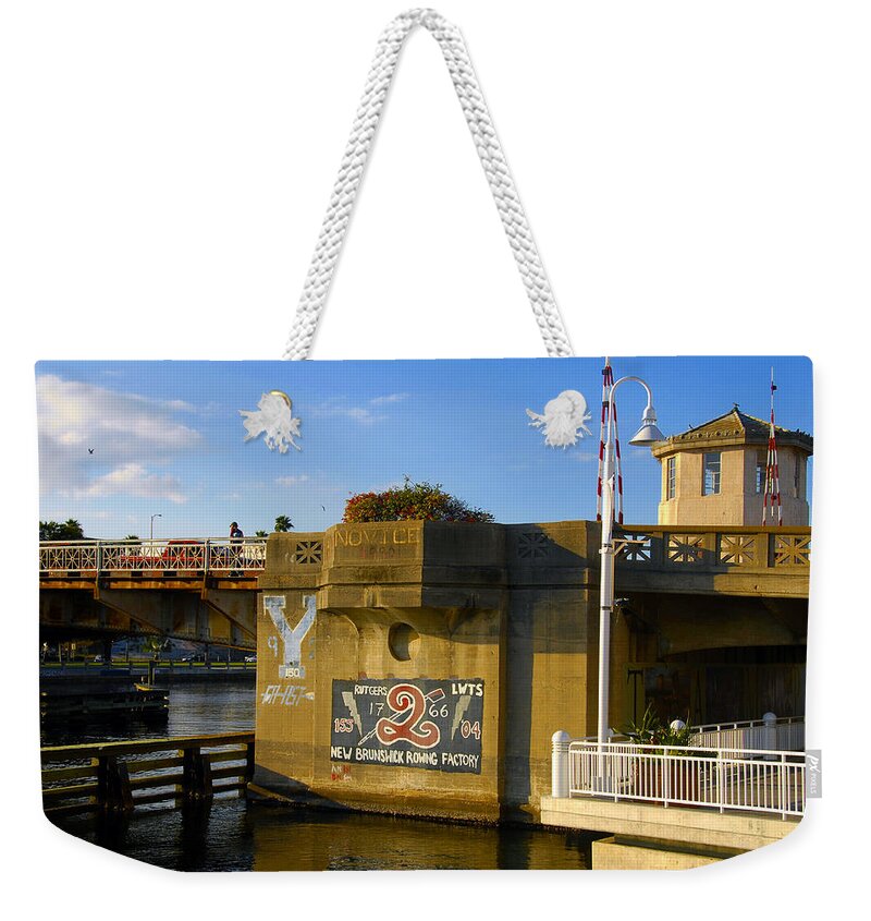 Hillsborough River Florida Weekender Tote Bag featuring the photograph Rowing Team art Rutgers Yale by David Lee Thompson