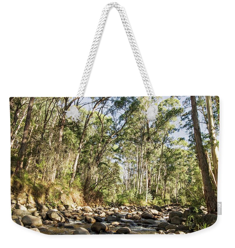 River Weekender Tote Bag featuring the photograph Rubicon River by Linda Lees