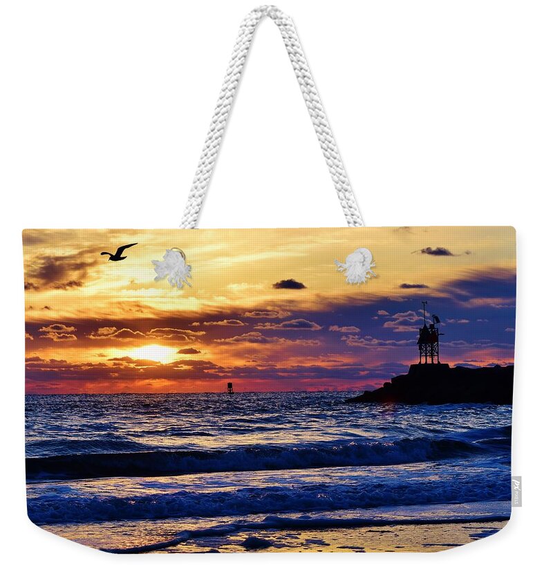 Sunrise Weekender Tote Bag featuring the photograph Rudee's Beauty by Nicole Lloyd
