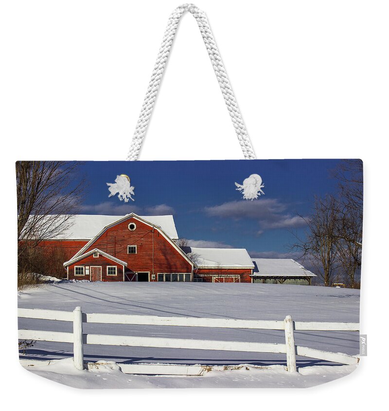 Vermont Weekender Tote Bag featuring the photograph Ruggles Barn by Tim Kirchoff