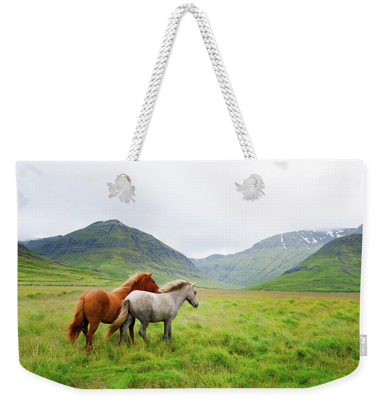 Horses Weekender Tote Bag featuring the photograph Running Up That Hill by Philippe Sainte-Laudy