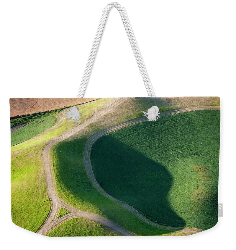 Aerial Weekender Tote Bag featuring the photograph Rural Intersection by Doug Davidson