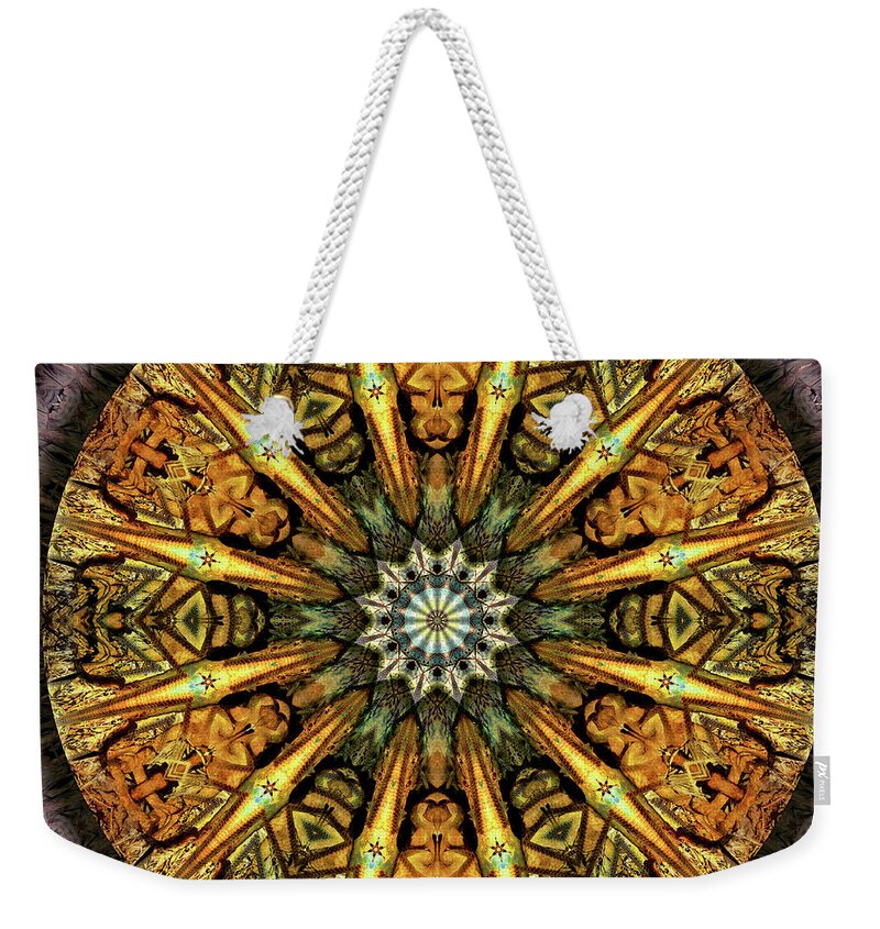 Mandalas From Trash Weekender Tote Bag featuring the digital art Rust In Peace by Becky Titus