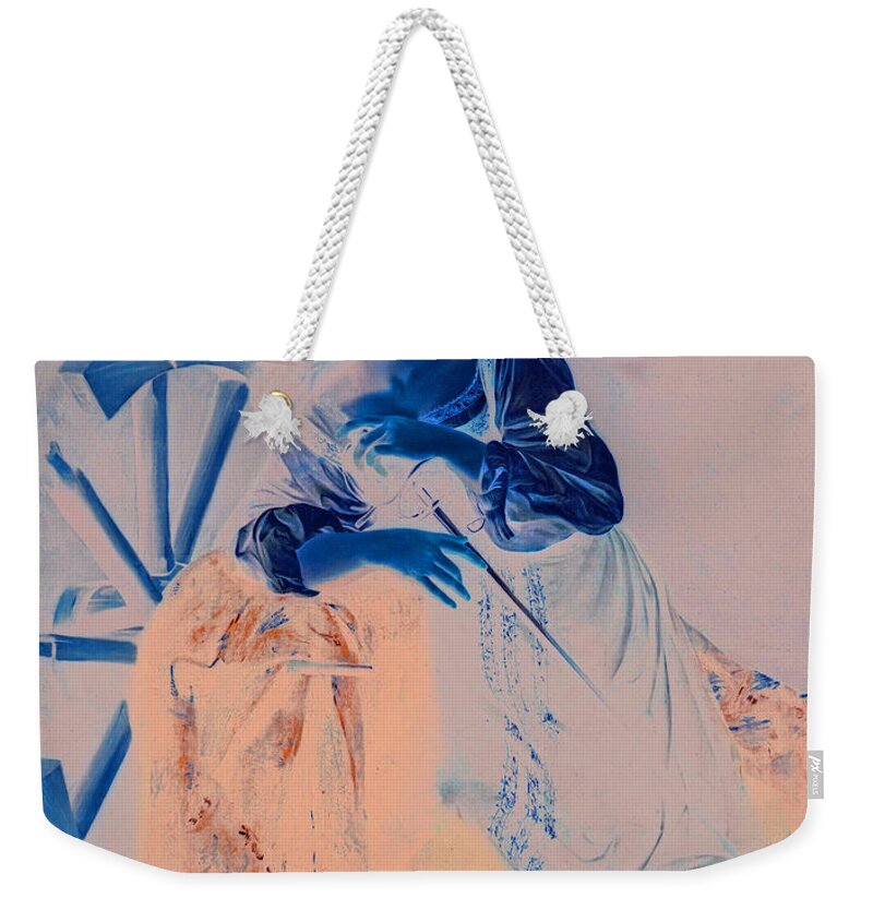 Post Modern Weekender Tote Bag featuring the digital art Rustic 7 Caravaggio by David Bridburg