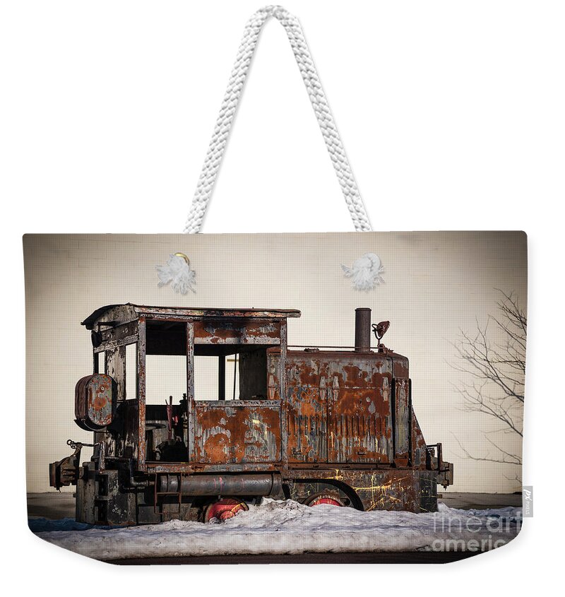 Rustic Weekender Tote Bag featuring the photograph Rustic Engine 3 by Judy Wolinsky