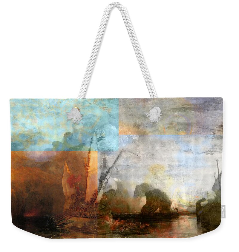 Abstract In The Living Room Weekender Tote Bag featuring the digital art Rustic I Turner by David Bridburg