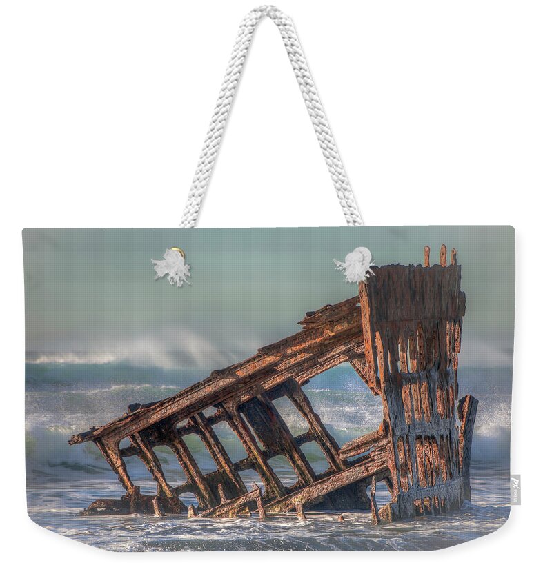 Peter Iredale Weekender Tote Bag featuring the photograph Rusty Relic 0717 by Kristina Rinell