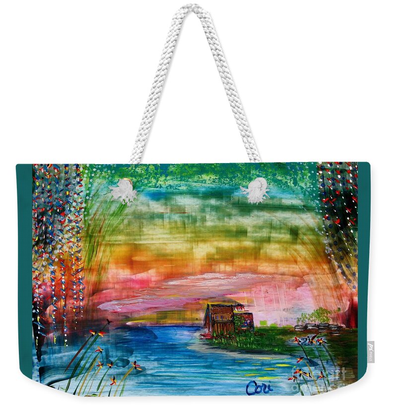 Camping Weekender Tote Bag featuring the painting RV Life by Corinne Carroll