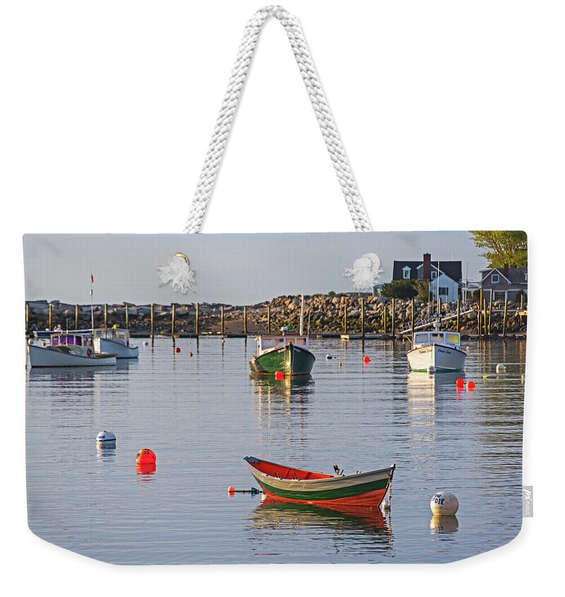 Rye Weekender Tote Bag featuring the photograph Rye Harbor Canoe Rye NH New Hampshire by Toby McGuire