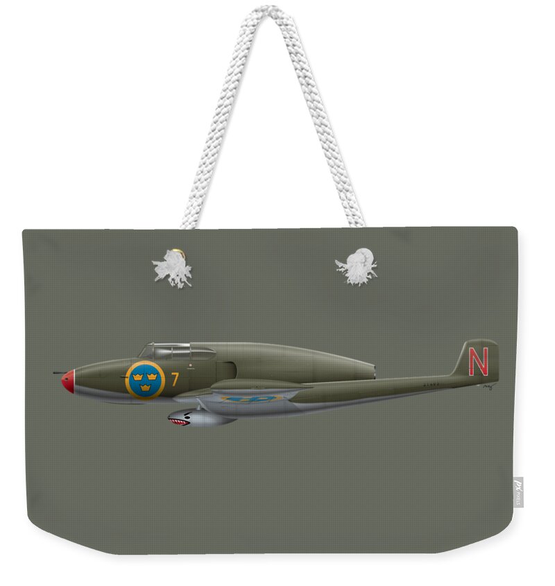 Saab J 21 R Weekender Tote Bag For Sale By Ed Jackson